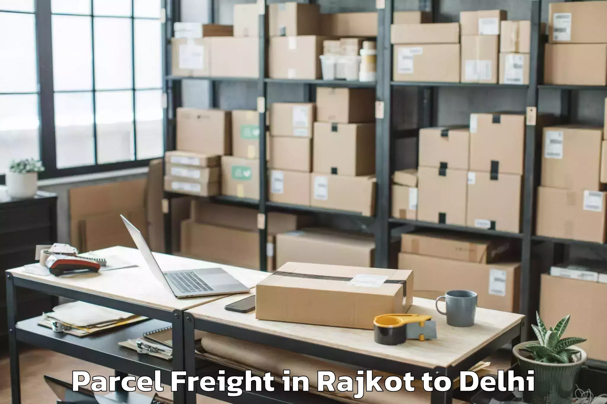 Expert Rajkot to Jawaharlal Nehru University Ne Parcel Freight